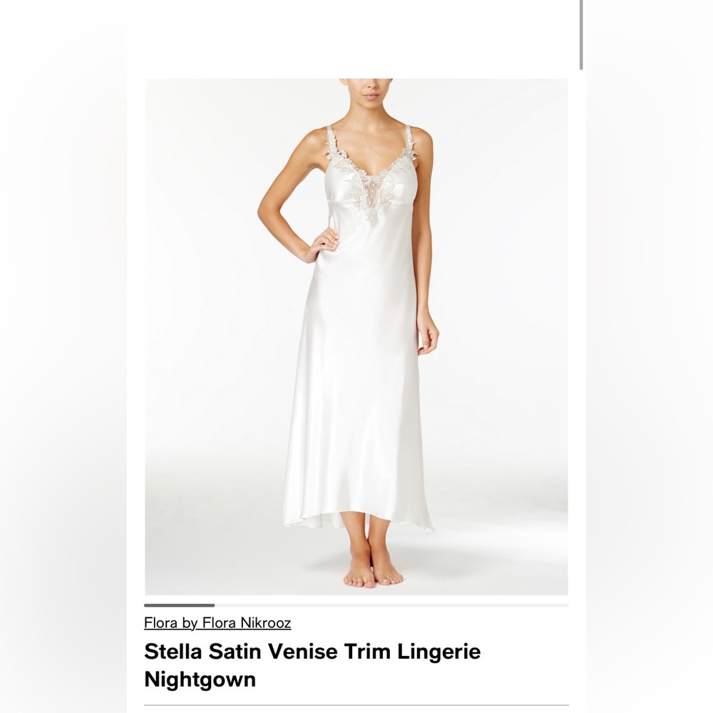 Stella Satin Venise Trim Lingerie Nightgown and Robe NEW. Never worn